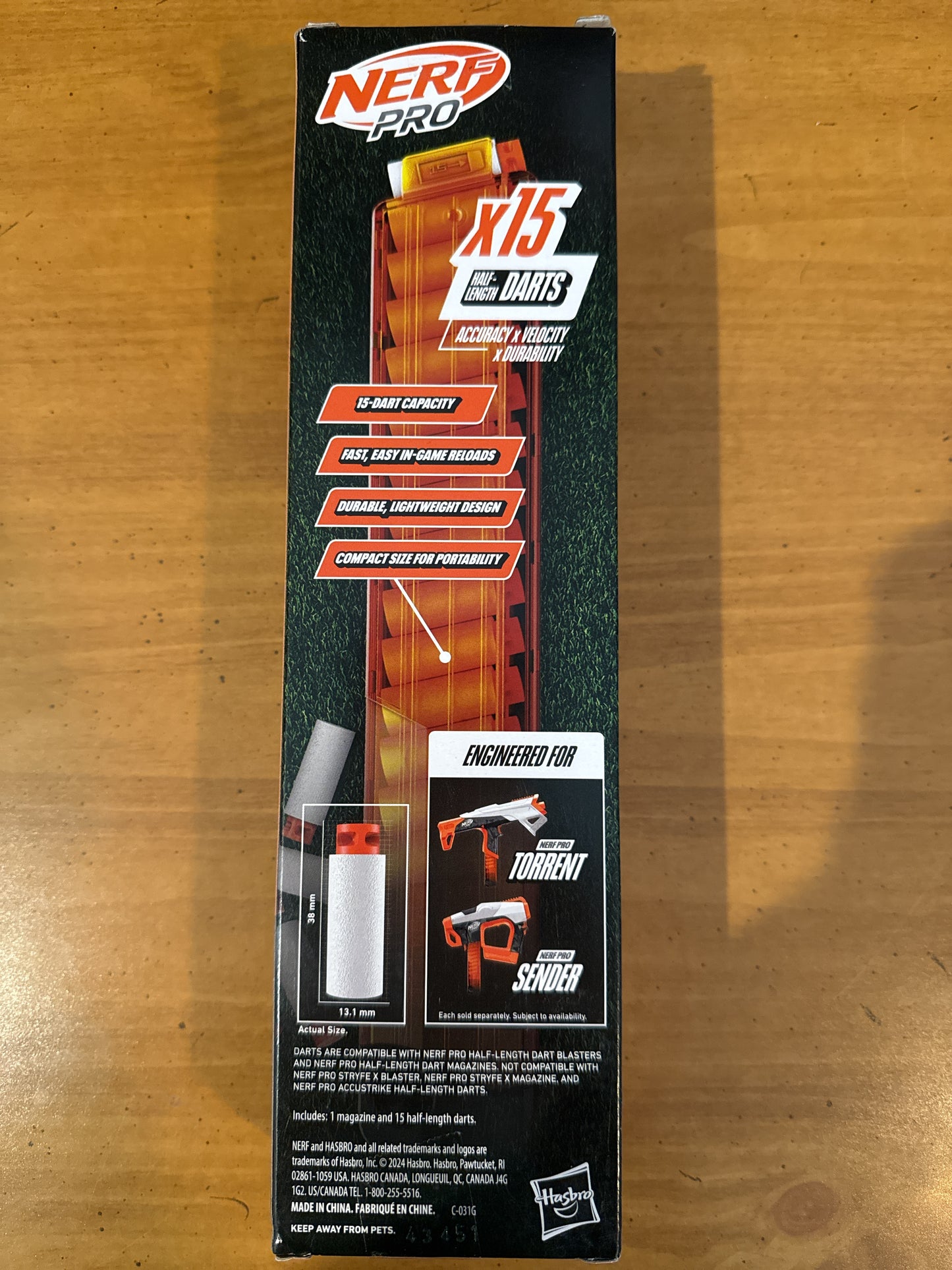 Nerf Pro Performance Mag+ x15 Half Length Darts New in Box Hasbro