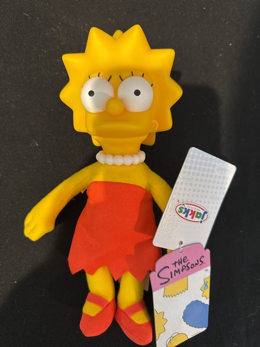 The Simpsons Lisa 9" Tall Basic Plush Doll Hard Plastic Head Soft Cloth Body New w/ Tags