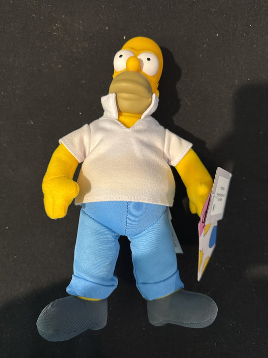 The Simpsons Homer 10.5" Tall Basic Plush Doll Hard Plastic Head Soft Cloth Body New w/ Tags