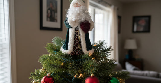 Vintage Santa Clause Christmas Tree Topper 13" Decorative Holiday