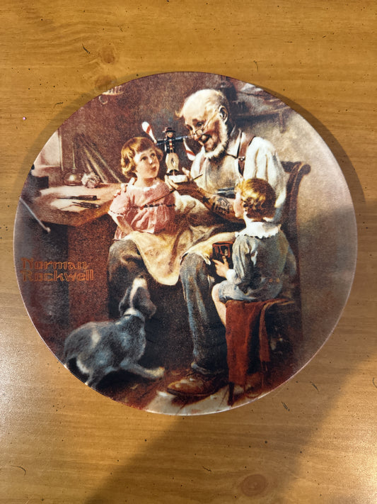 Vintage Norman Rockwell's "The Toymaker" Collector Plate 8.5" Wide Plate # 3085H