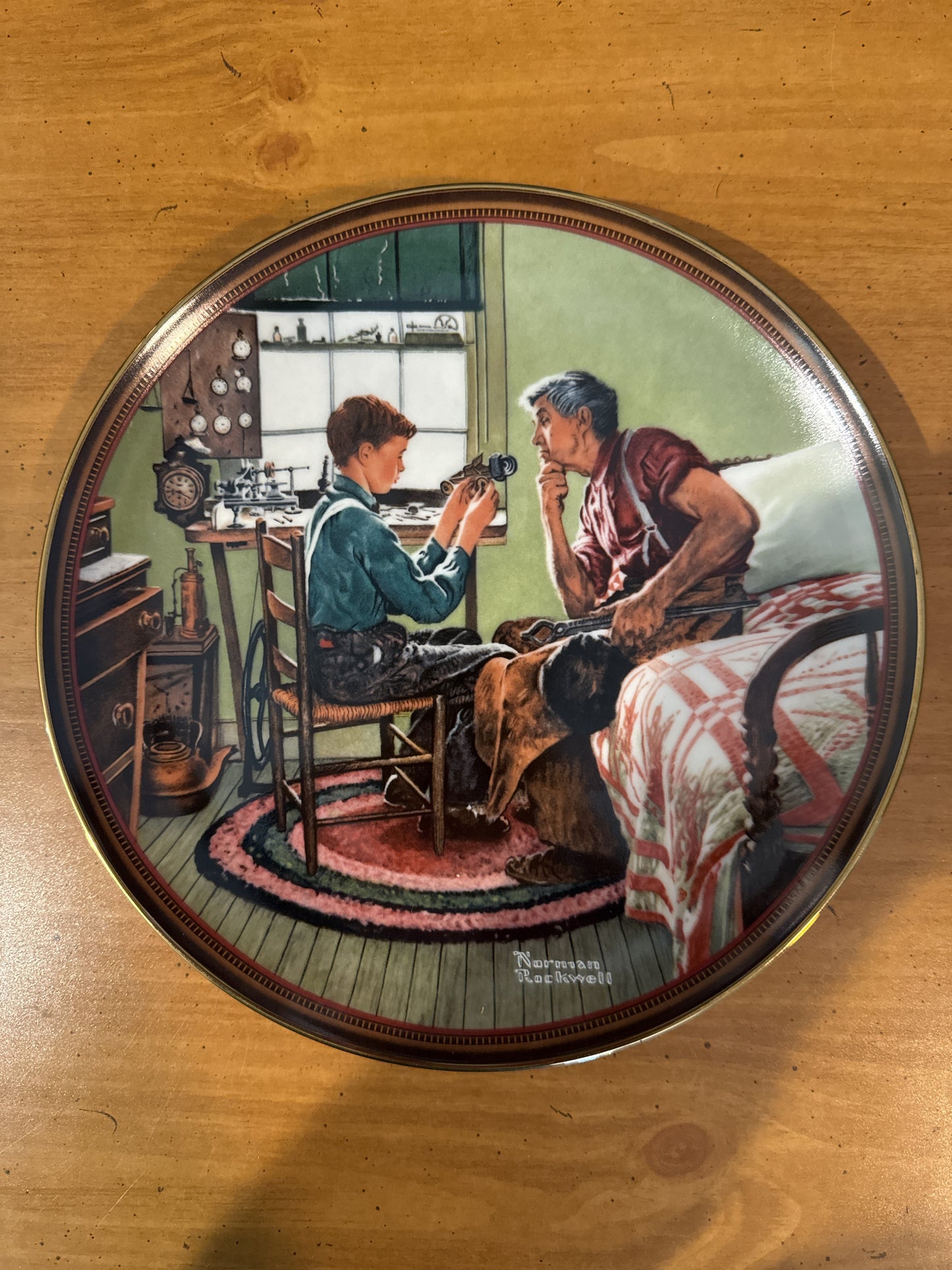 Knowles Norman Rockwell "The Inventor and the Judge" Collector's Plate 8.5" Wide Plate # 7758B