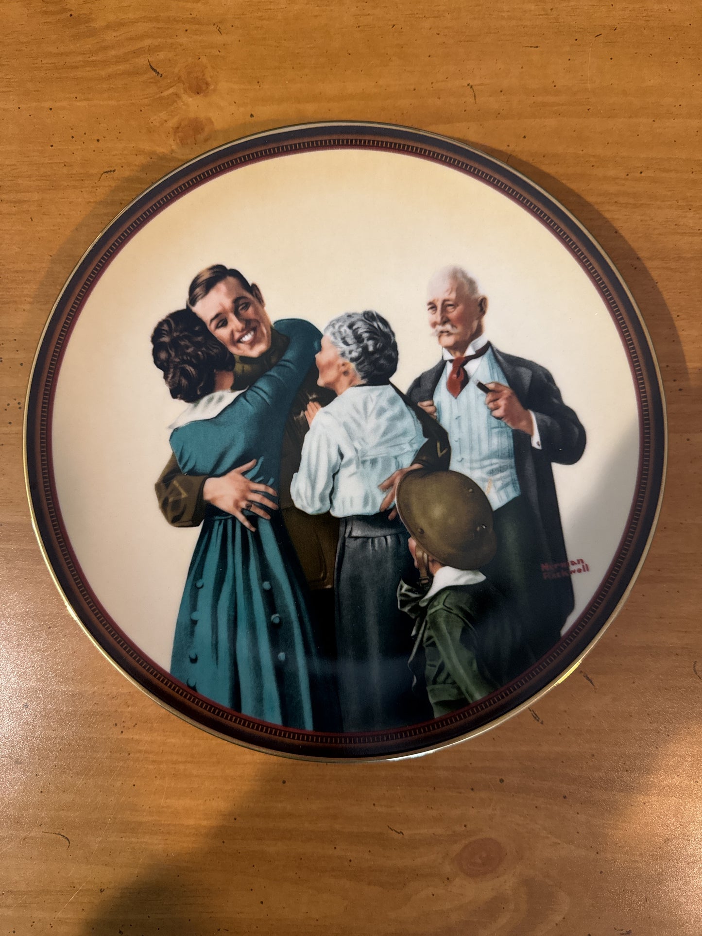 Knowles Norman Rockwell "The Homecoming" Collector's Plate 8.5" Wide Plate # 13209A