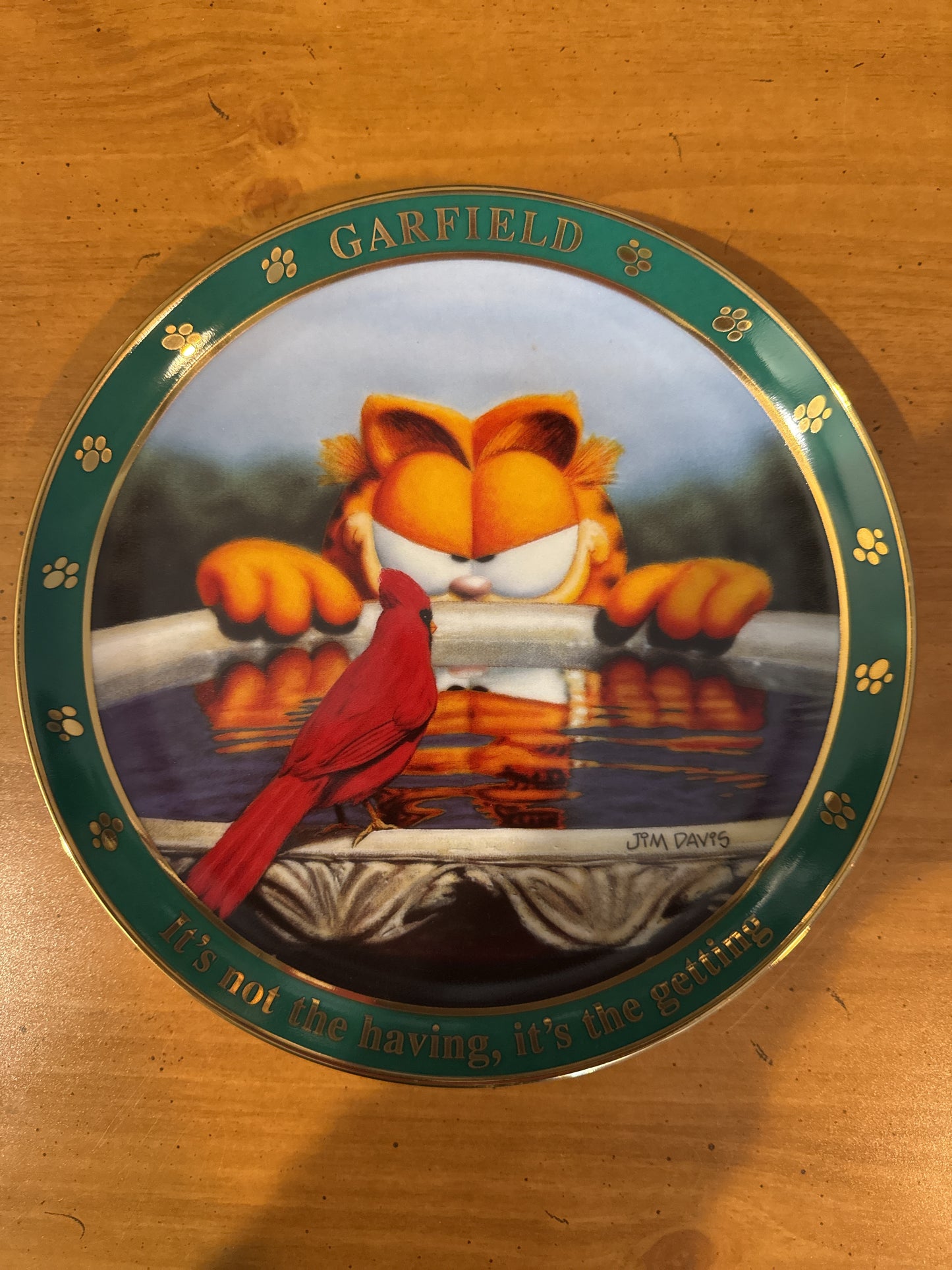Garfield Collector's Plate by Danbury Mint "It's Not The Having, It's The Getting" 8.25" Wide Plate #I1886 Jim Davis