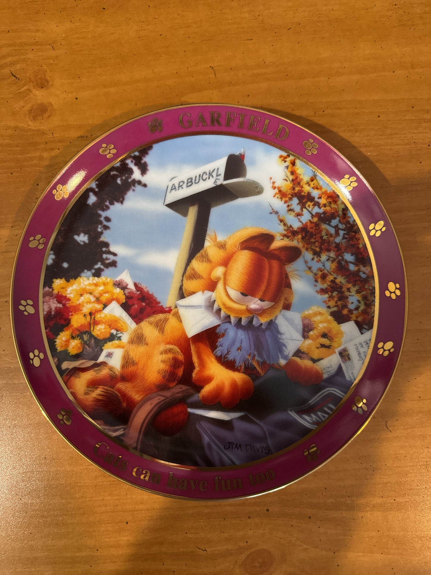 Garfield Collector's Plate by Danbury Mint "Cats Can Have Fun Too" 8.25" Wide Plate #I1886 Jim Davis