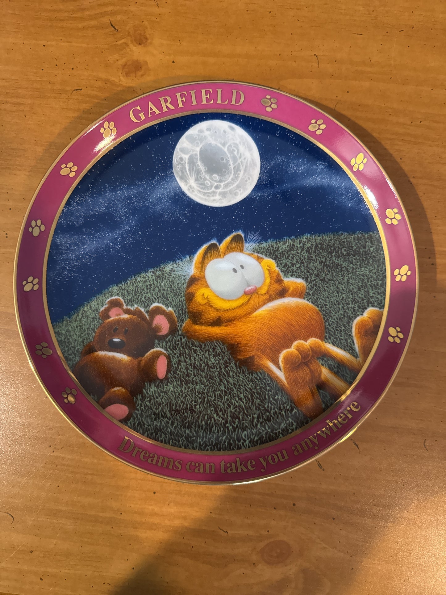 Garfield Collector's Plate by Danbury Mint "Dreams Can Take You Anywhere" 8.25" Wide Plate #I1886 Jim Davis