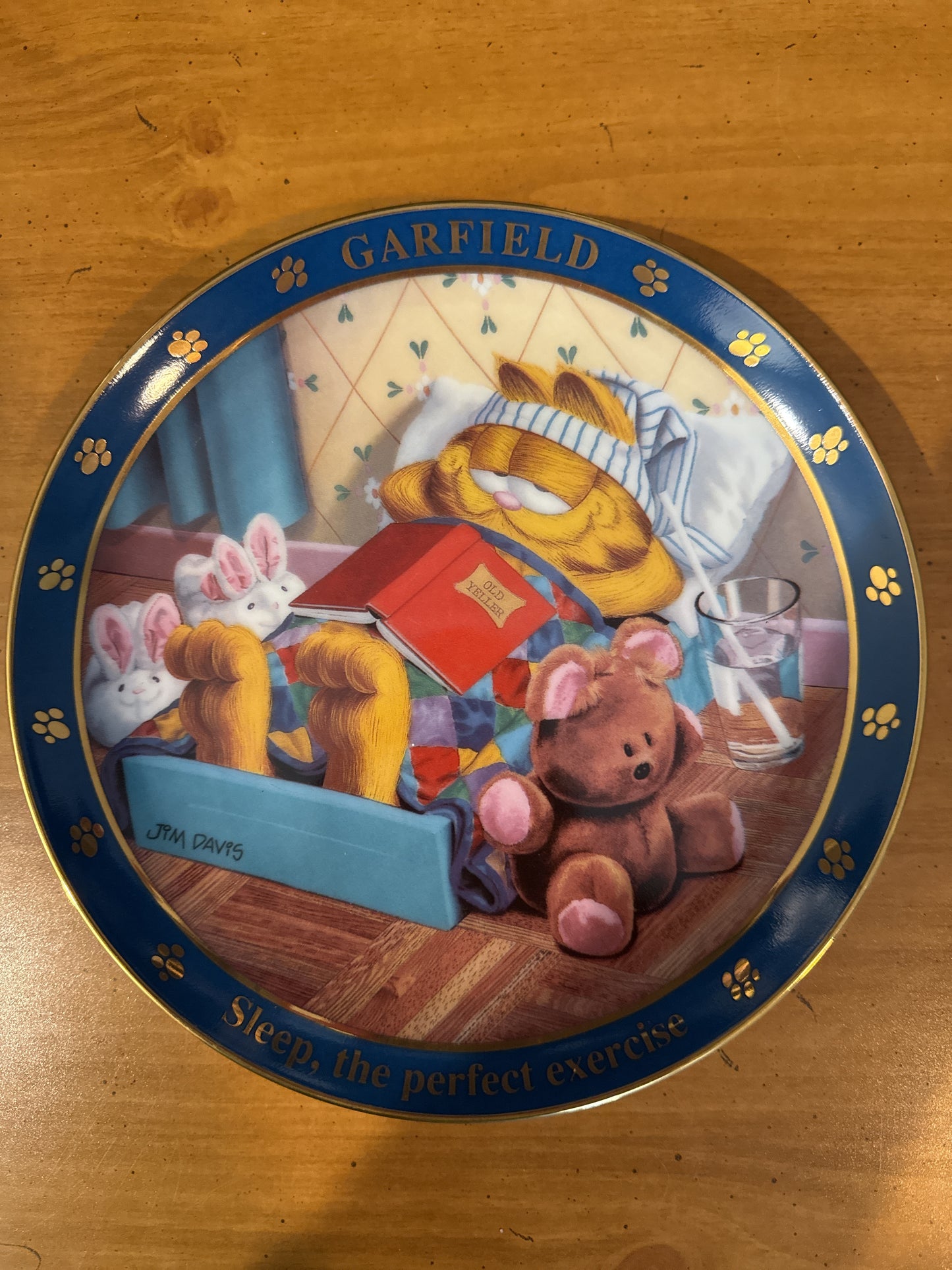 Garfield Collector's Plate by Danbury Mint "Sleep, The Perfect Exercise" 8.25" Wide Plate #I1886 Jim Davis