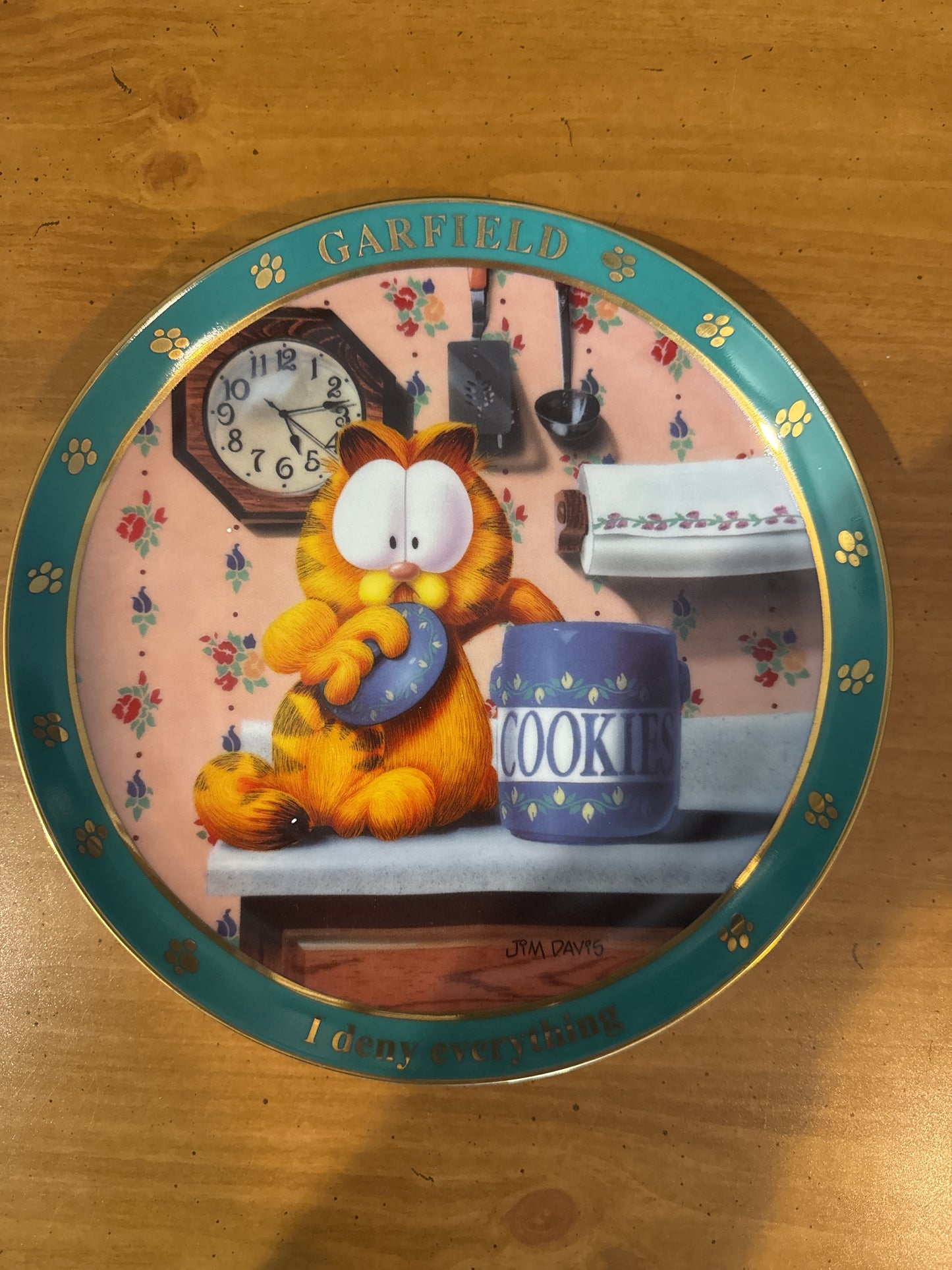 Garfield Collector's Plate by Danbury Mint "I Deny Everything" 8.25" Wide Plate #I1886 Jim Davis