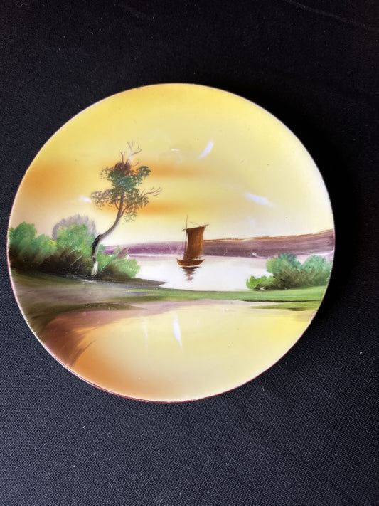 Noritake 7.5" Plate Tree & Boat Scene