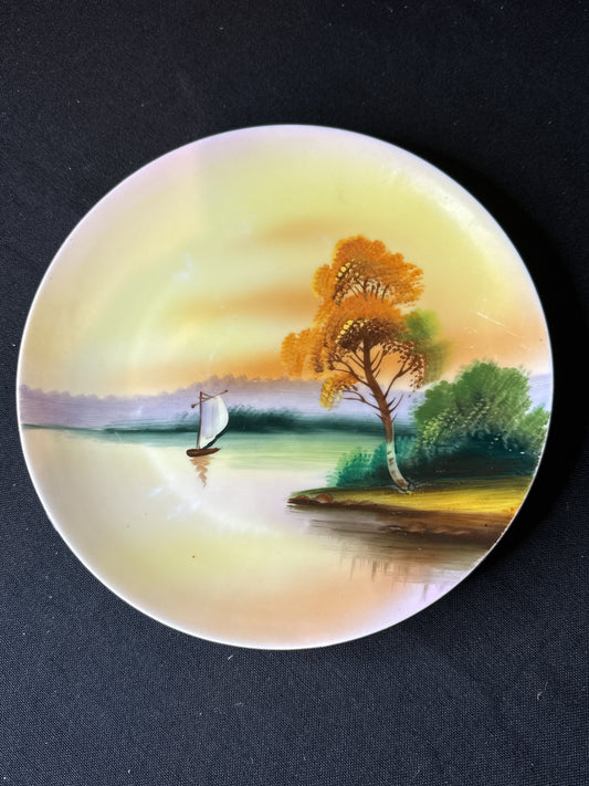 Noritake 7.5" Plate Tree & White Boat Scene