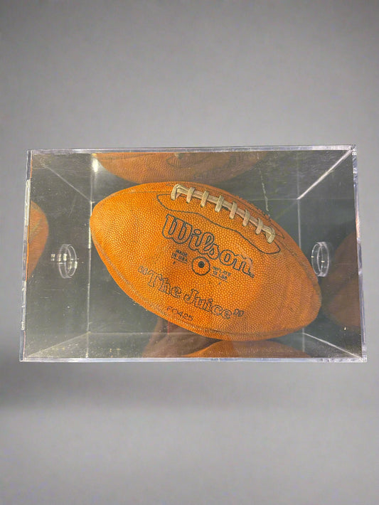 Vintage Wilson Orange Football w/ OJ Simpson's Signature Stamp "The Juice" 100% Leather In Case
