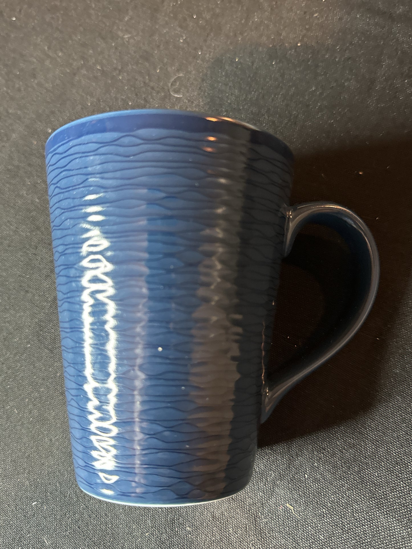 Noritake Navy on Navy NON Blue Colorscapes Swirl Pattern 12oz 4.5" Tall