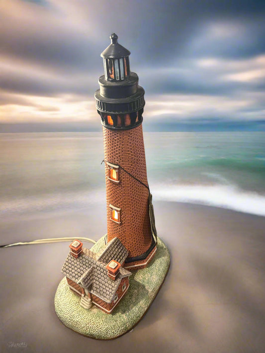 Currituck Beach, NC Lighthouse Lefton 1996 Lighted with Cord Item: 10834 13" Tall In Box