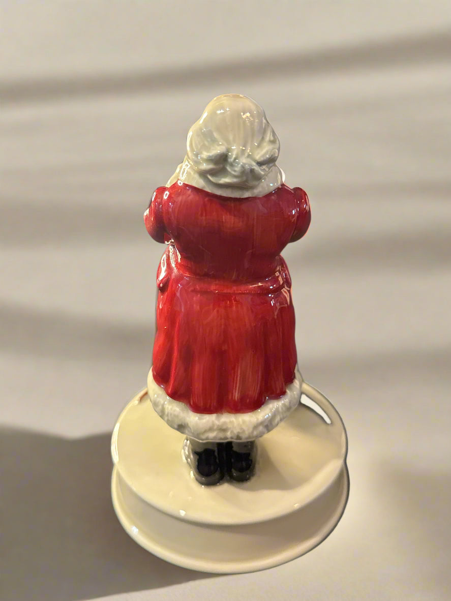 Otagiri Classical Santa Music Box w/ Box & Hark! The Herald Angels Sing Hand Painted