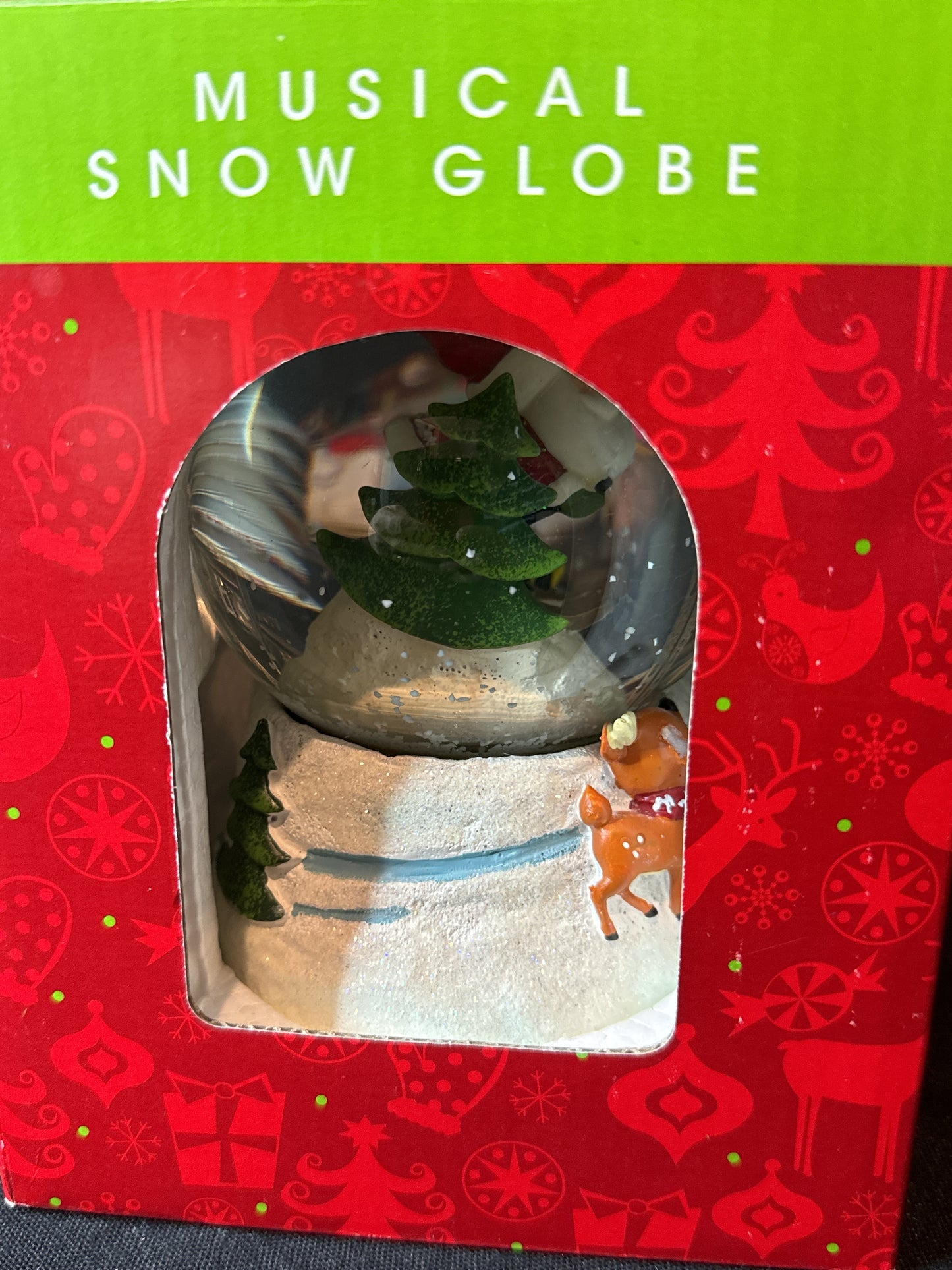 North Pole Trading Co. Santa Clause Musical Snow Globe "Jingle Bells" New in Box