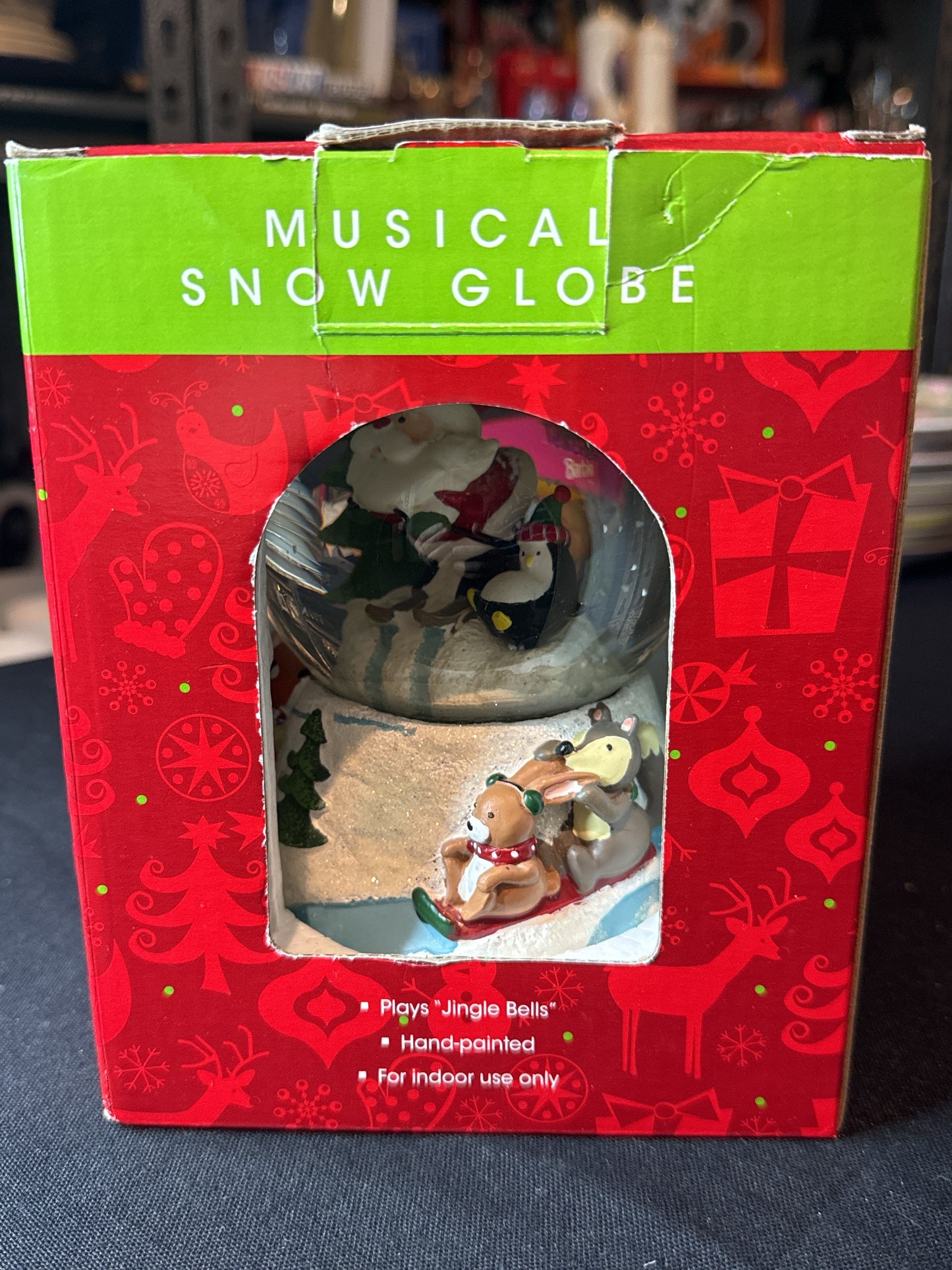 North Pole Trading Co. Santa Clause Musical Snow Globe "Jingle Bells" New in Box