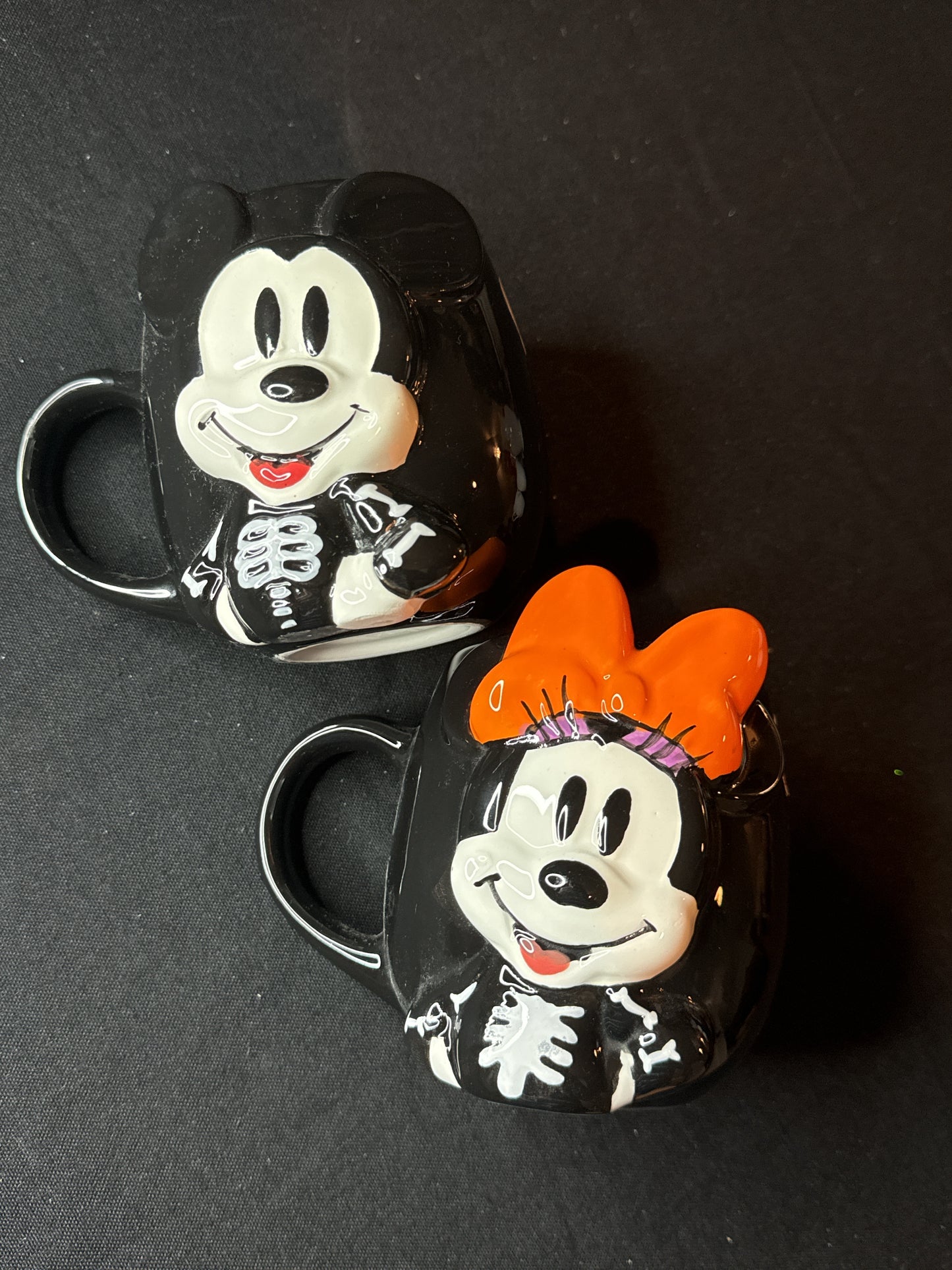 Mickey & Minnie Mouse Halloween Ceramic Coffee Mugs Pair Zrike Brands 14oz New Stock