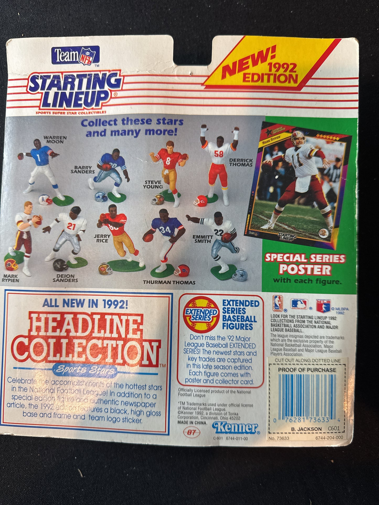 Starting Lineup 1992 Bo Jackson Figure Raiders w/ Trading Card and Poster New in Package