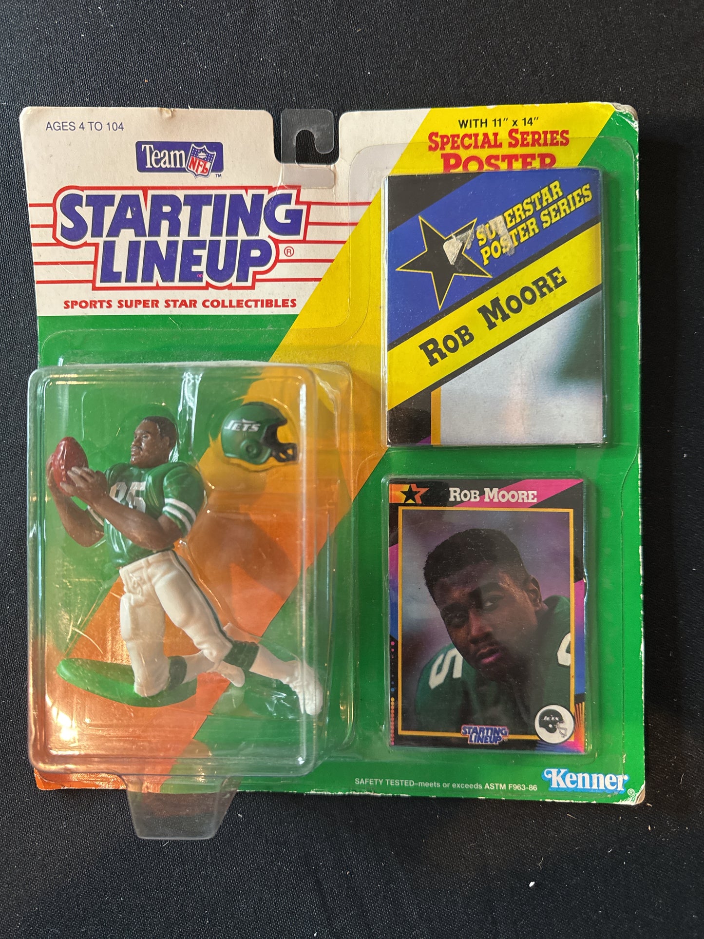 Starting Lineup NFL Rob Moore New York Jets Action Figure 1992 New in Package