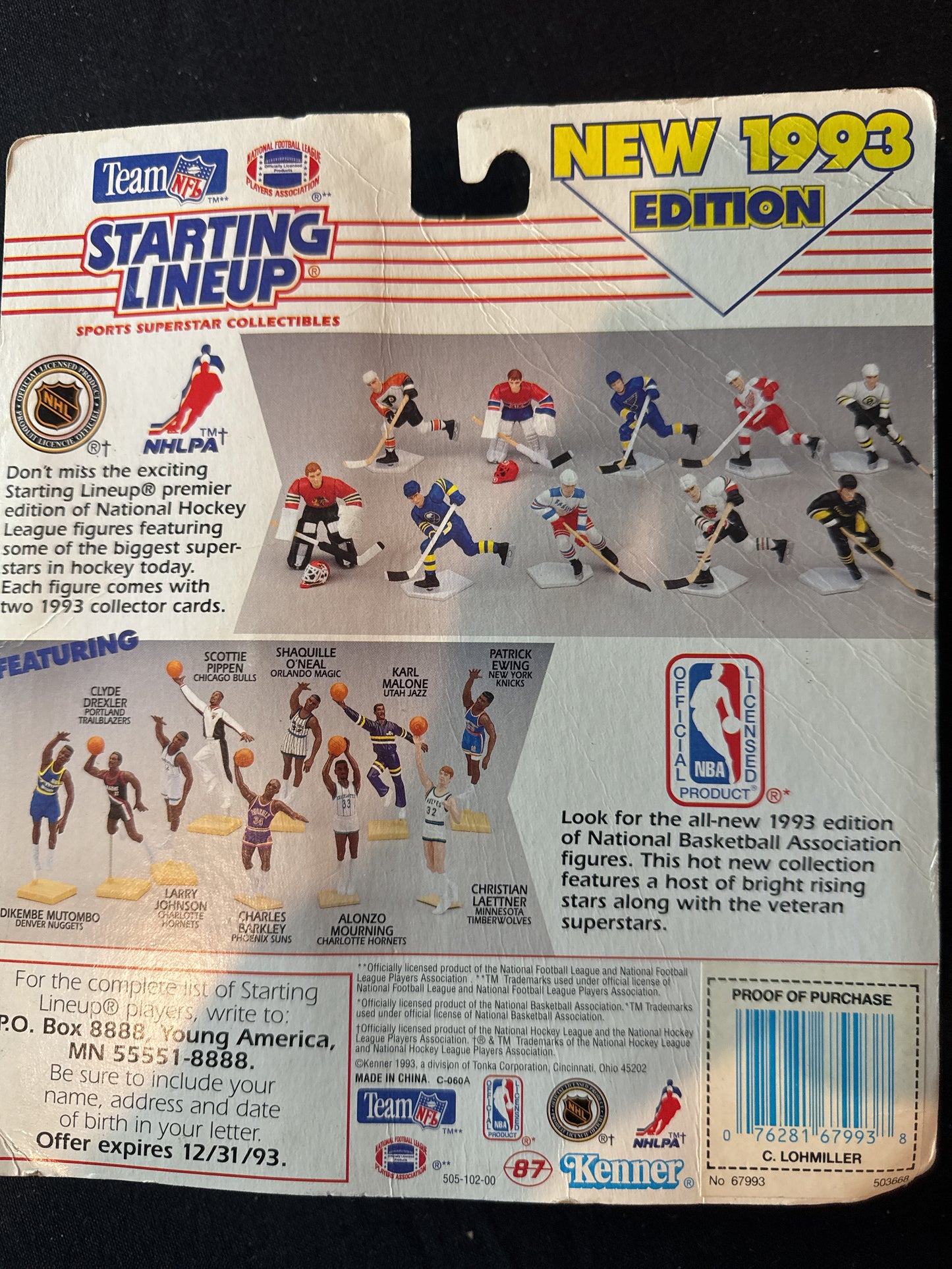 Starting Lineup 1993 NFL Chip Lohmiller Washington Redskins Action Figure New in Package