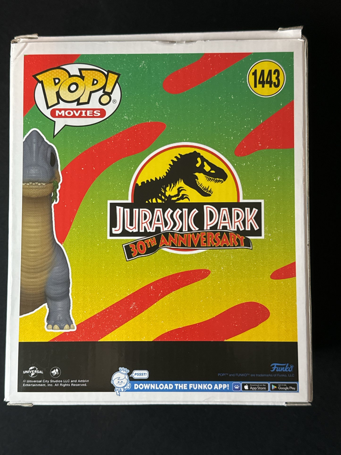 Funko Pop! Jurassic Park 30th Anniversary Brachiosaurus Super 6" Exclusive #1443 In Box