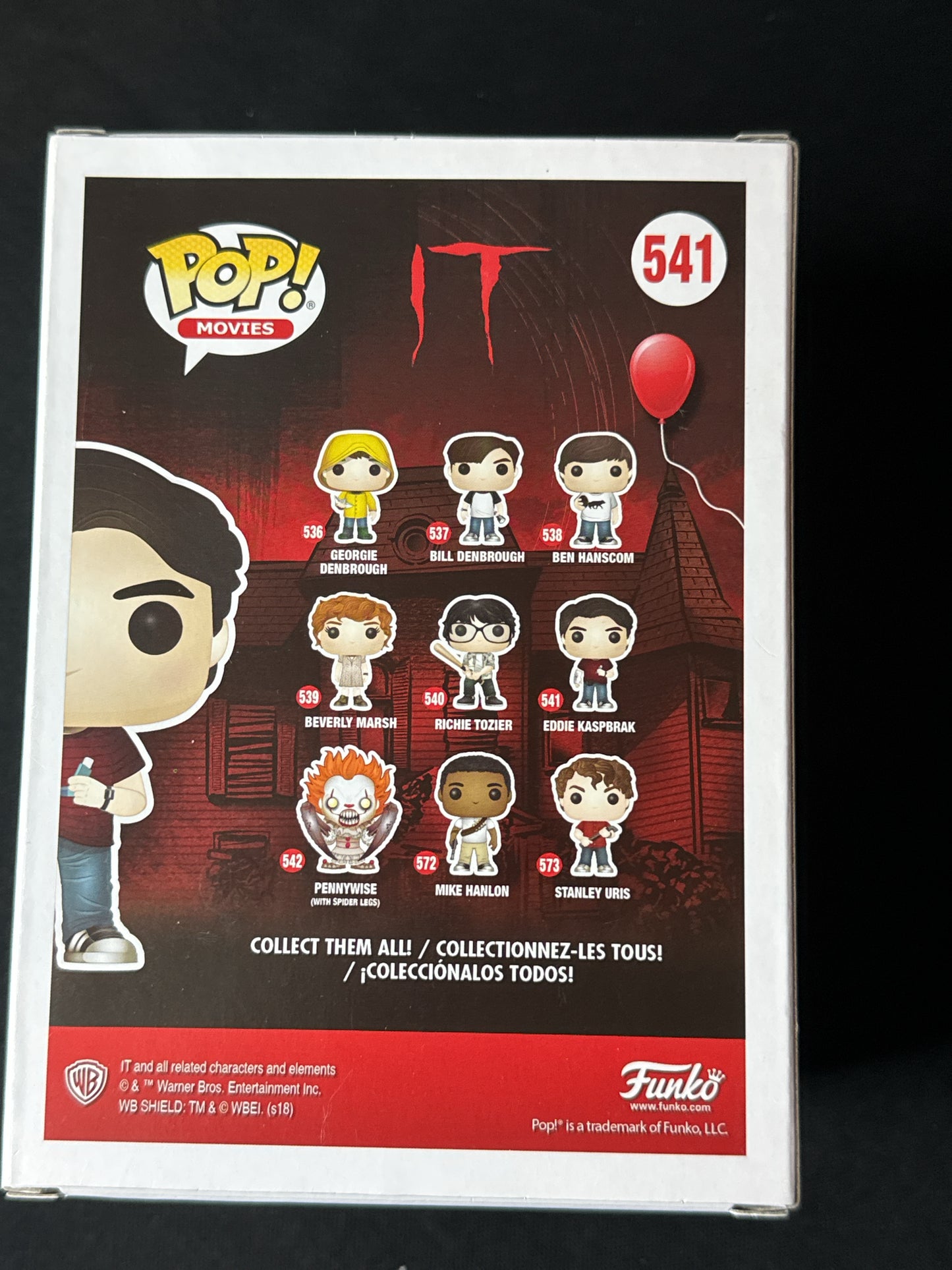 Funko Pop! IT Eddie Kaspbrak Vinyl Figure #541 Broken Arm and Inhaler New in Box