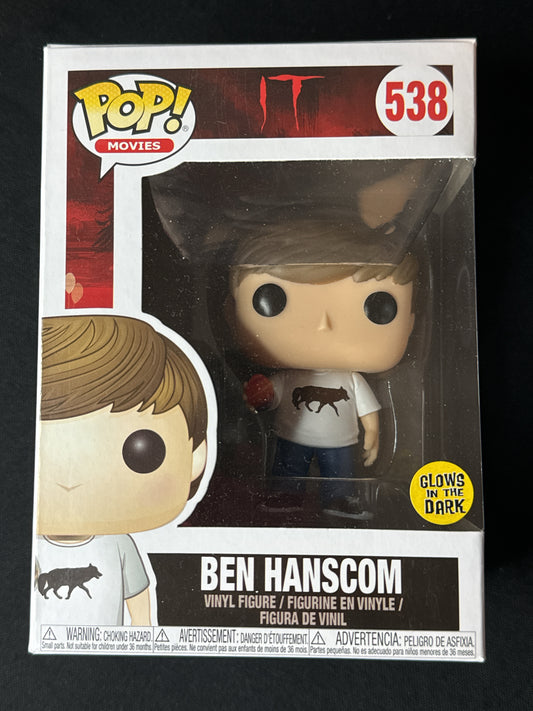 Funko Pop! IT Ben Hanscom Vinyl Figure #538 New in Box Glows in Dark