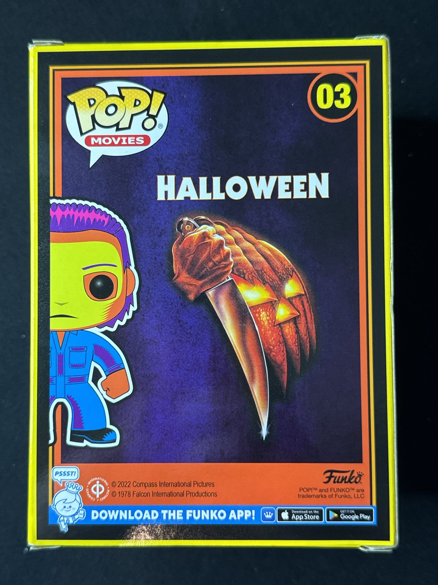 Funko Pop! Halloween Michael Myers #03 Orange Face New in Box Shines with Blacklight