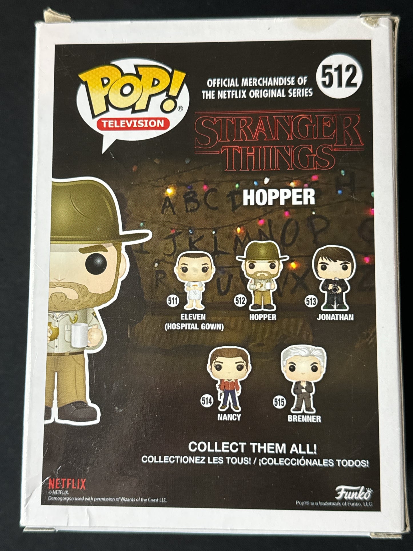 Funko Pop! Stranger Things! Hopper Vinyl Figure #512 New in Box Damaged Box