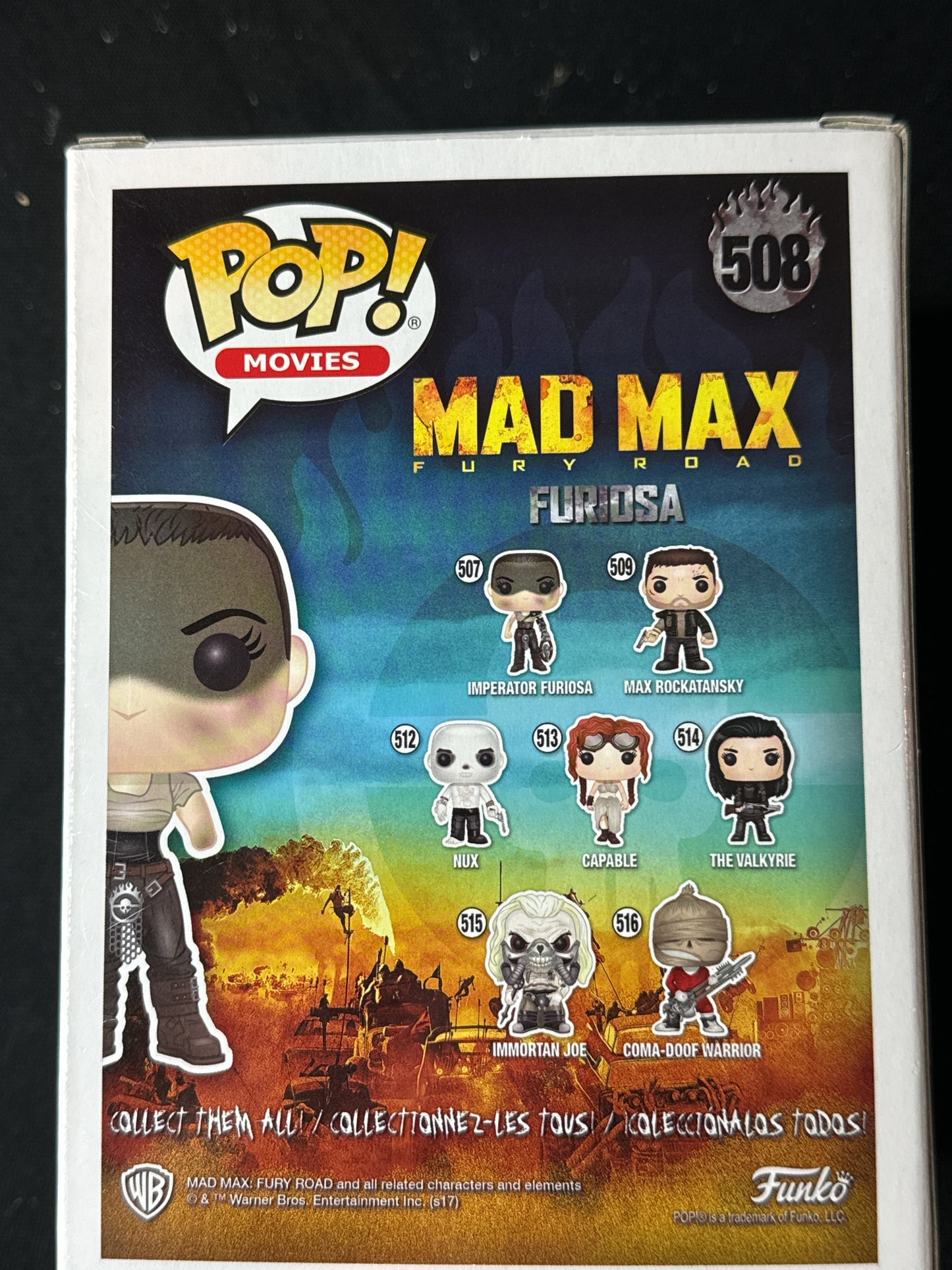 Funko Pop! Mad Max Fury Road Furiosa Vinyl Figure #508 New in Box