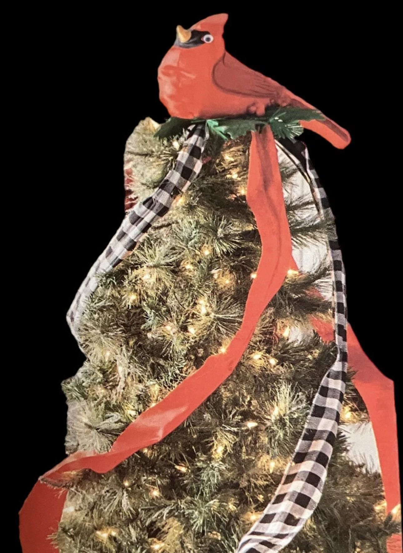Evergreen Red Cardinal Tree Topper New Sealed in Package