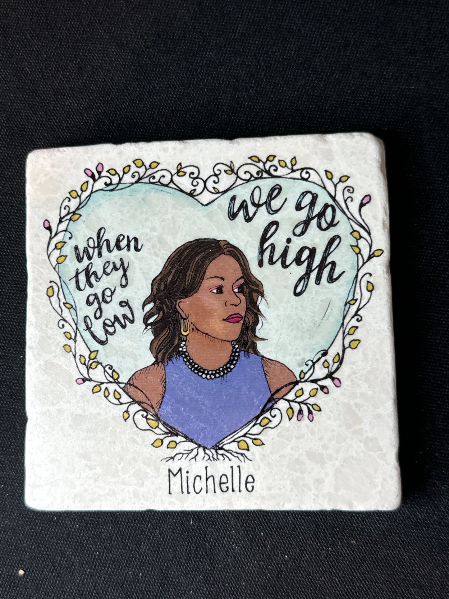 Karla Gudeon Art Design Them's My Girls Coaster Set (4) RBG, Frida, Dolly, Michelle in Box