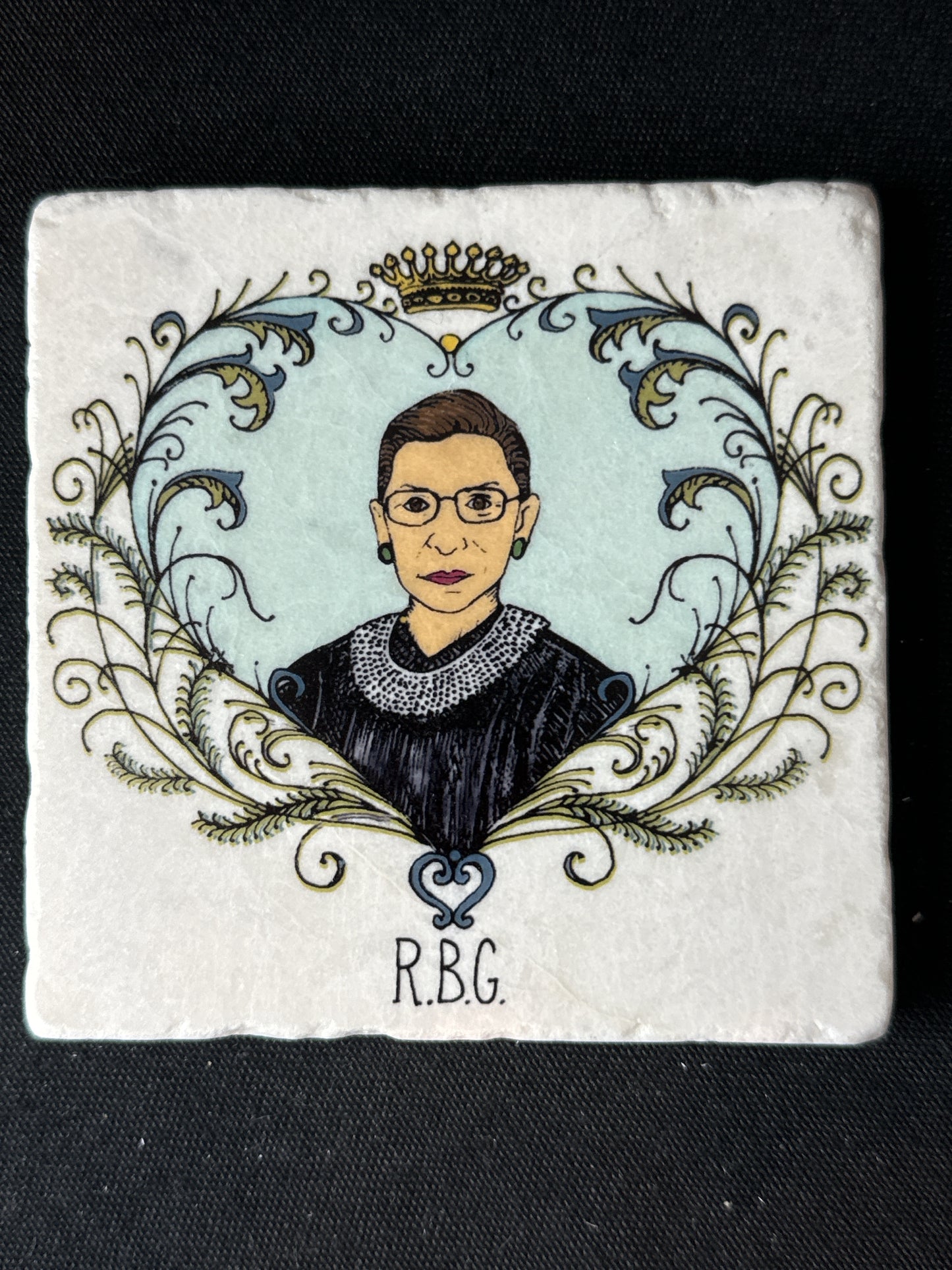 Karla Gudeon Art Design Them's My Girls Coaster Set (4) RBG, Frida, Dolly, Michelle in Box