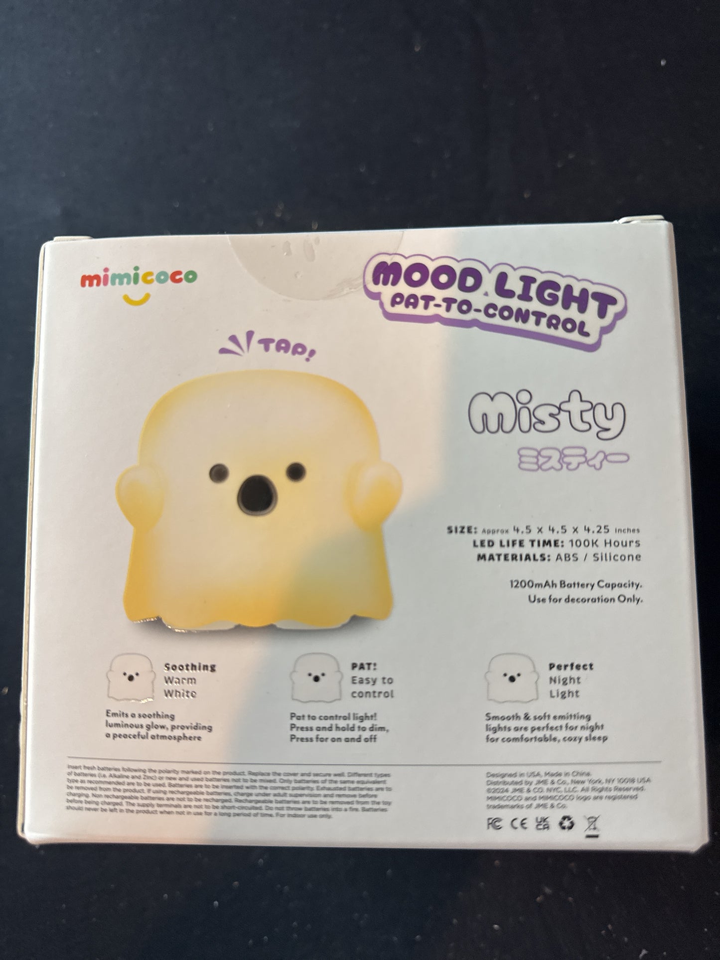 MimiCoco Mood Light Pat-to-Control Misty Ghost New in Box