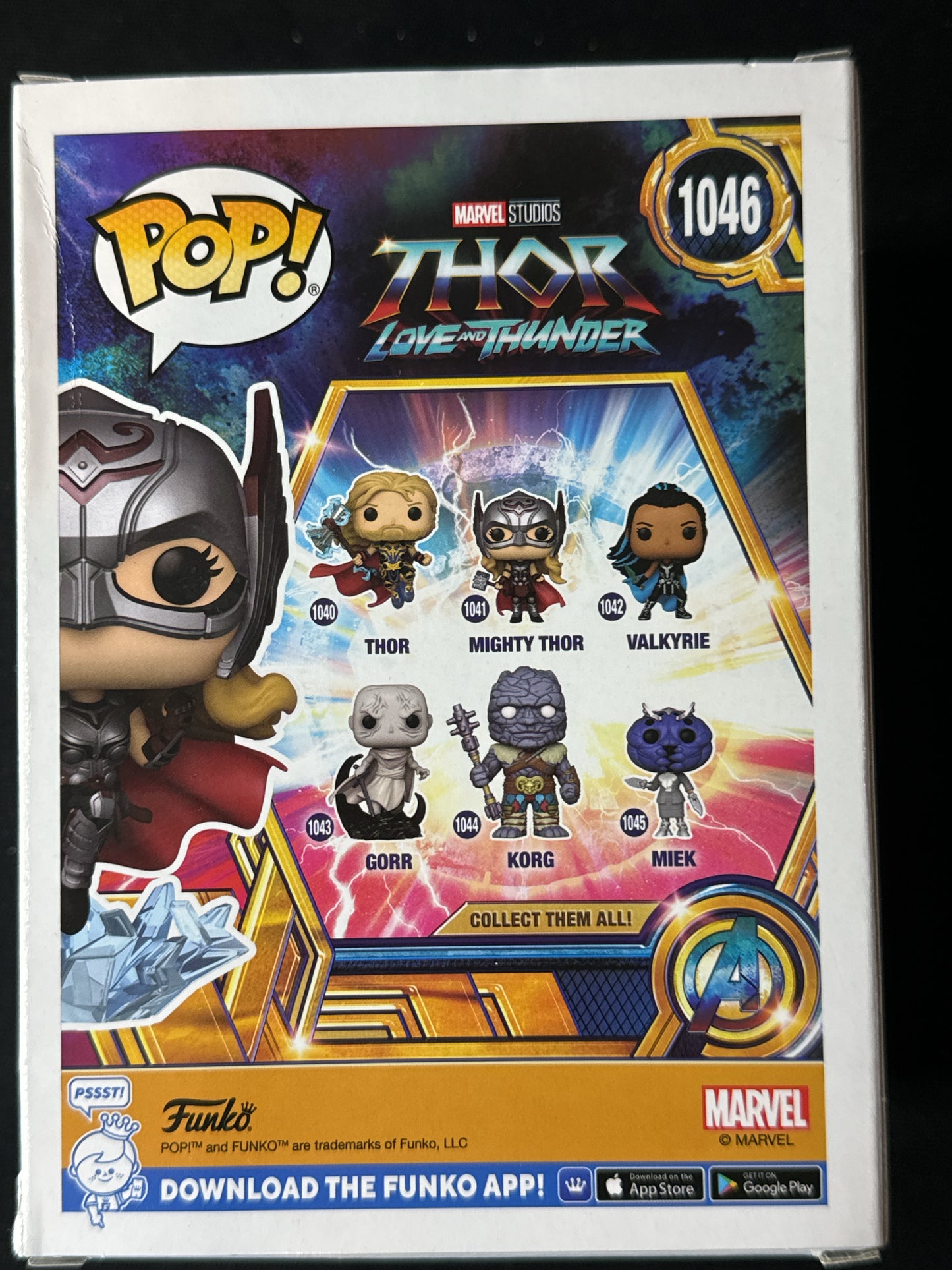 Funko Pop! Thor Love & Thunder Mighty Thor Bobble-Head #1046 New in Box Glows in Dark