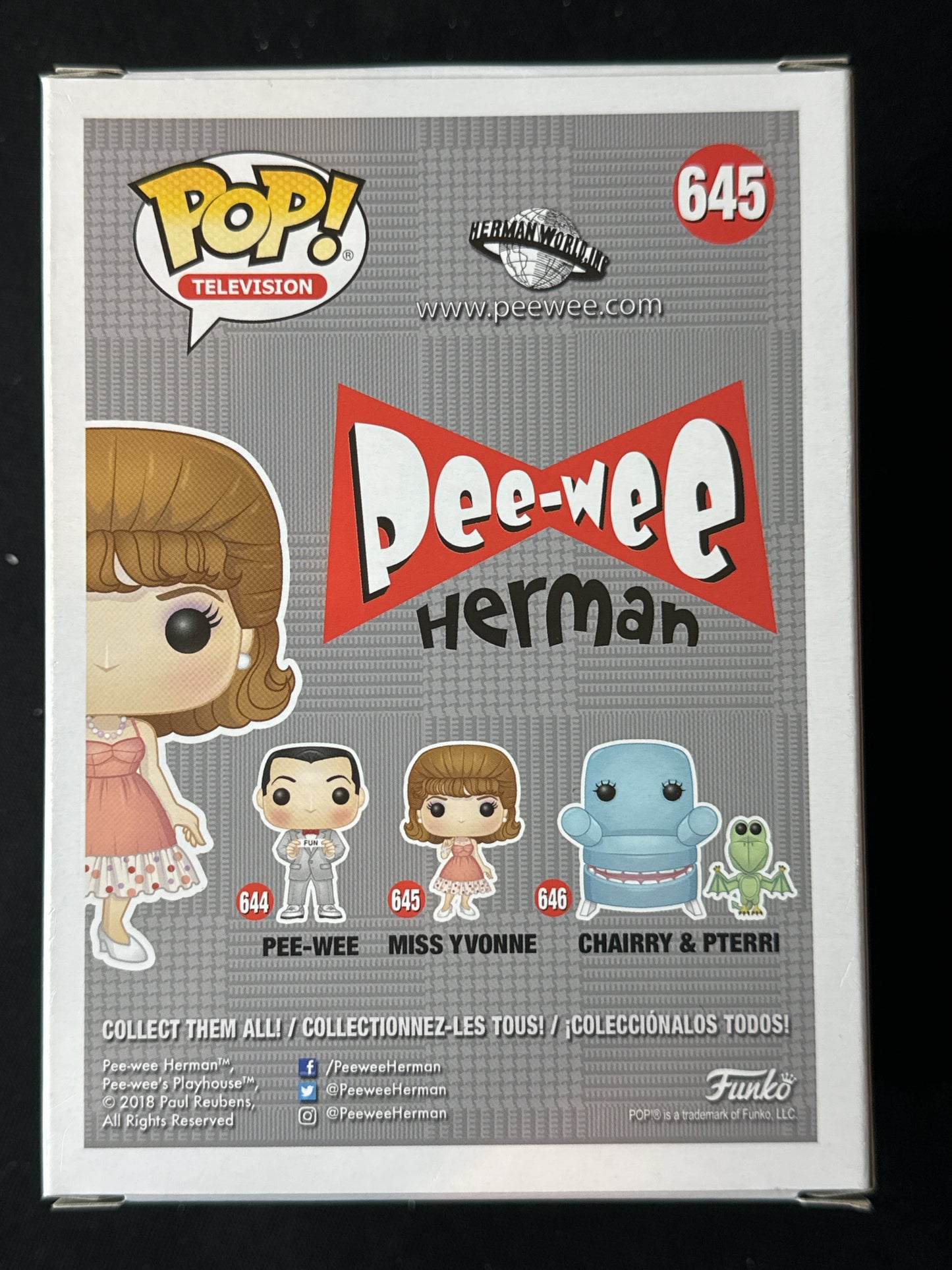 Funko Pop! Pee-Wee Herman Miss Yvonne Vinyl Figure #645 New in Box