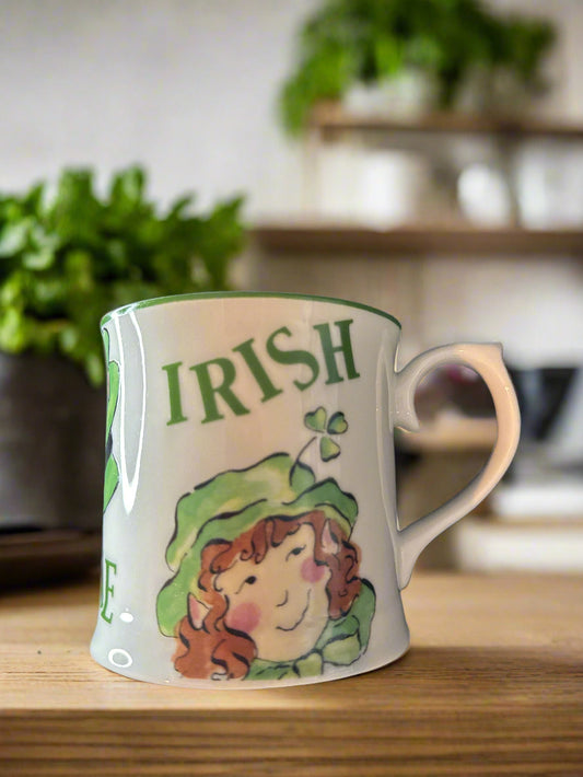 Rosanna St. Patrick's Day Coffee Cup Mug Luck O' The Irish Green/White 3.75" Tall