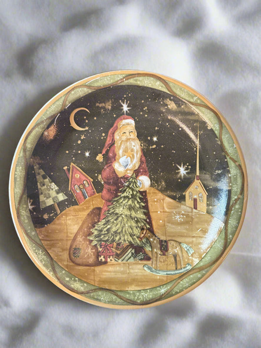 Home Gallery NFINITY Dinner Plate Santa Clause Christmas 10.5" Wide