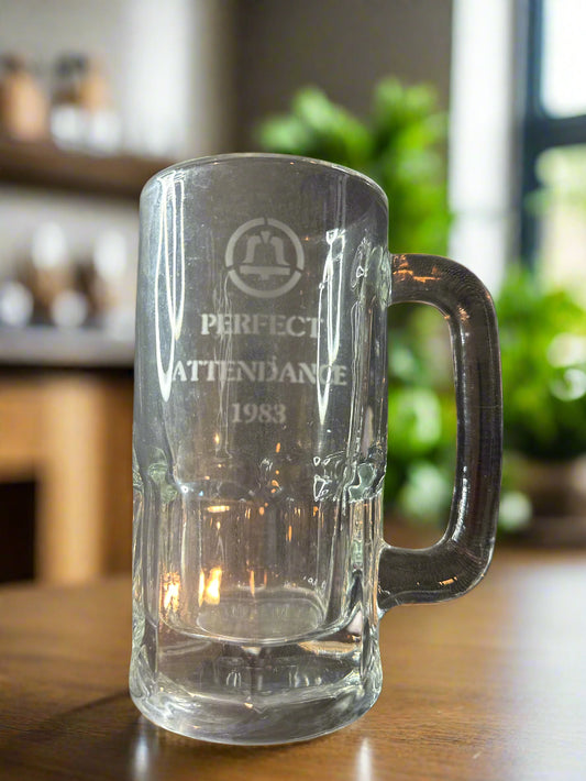Perfect Attendance 1983 Beer Mug 16oz