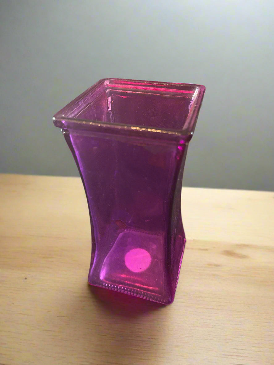Purple Hourglass Vase 6.75" Tall x 3" Wide At Top