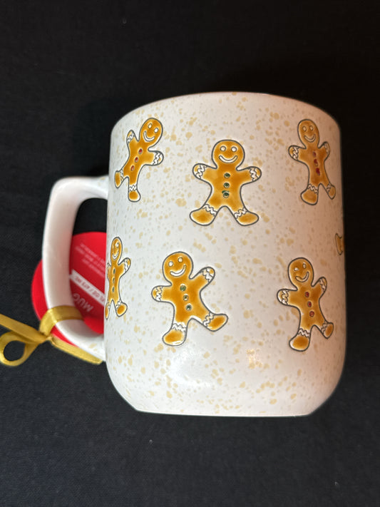 Large Gingerbread Man Coffee Mug Sugar & Spice Inside Rim 16oz 4.25" Tall New Inventory