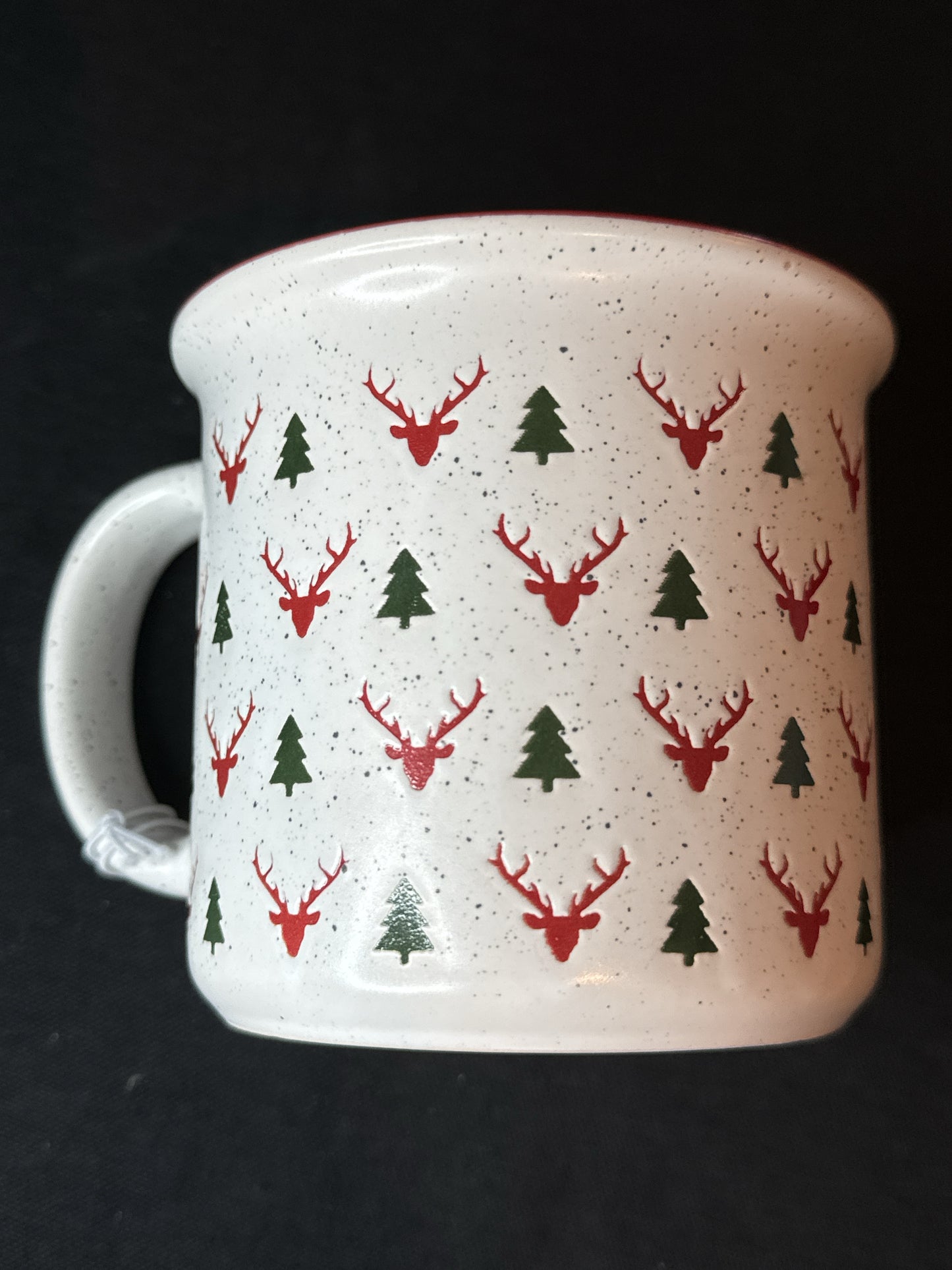 Better Living Christamas Deer Tree Coffee Camping Mug Ceramic 15oz Red Interior New Inventory