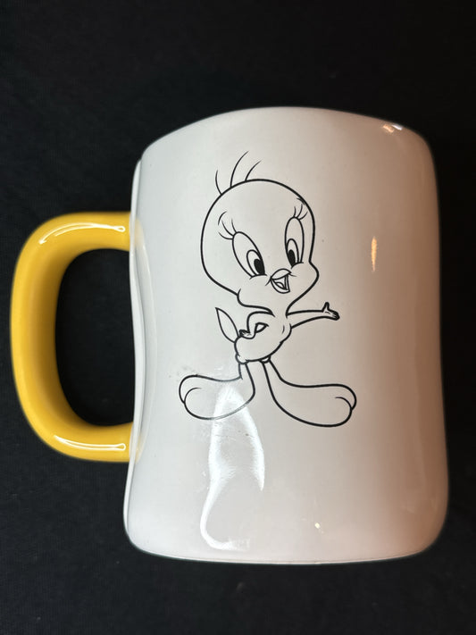 Rae Dunn Looney Tunes Tweety Bird Large Coffee Mug I Taut I Taw a Putty Tat! 4.75" Tall