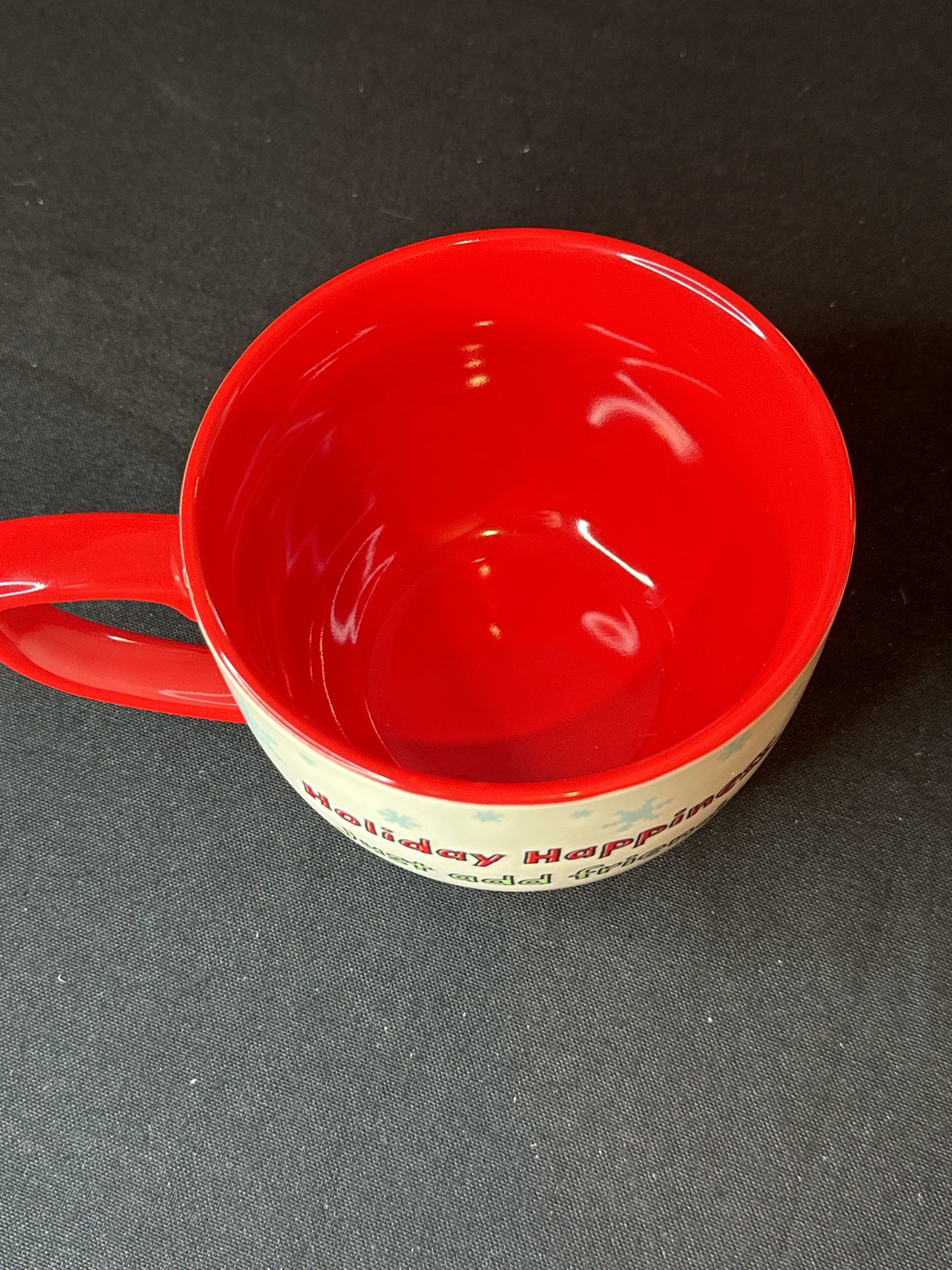 Hallmark Peanuts Charlie Brown Snoopy "Holiday Happiness Just Add Friends" Coffee Soup Cup