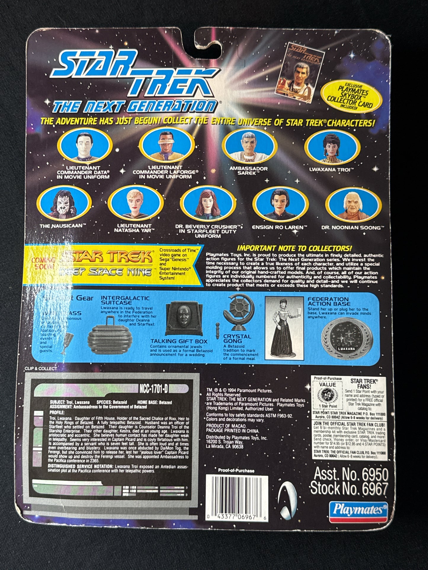 Star Trek Next Generation 1994 4" Lwaxana Troi #6967 New in Box Action Figure