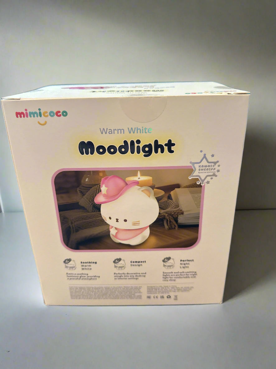 Mimicoco Moodlight Warm White Cowboy Luna Requires 3 AAA Batteries.