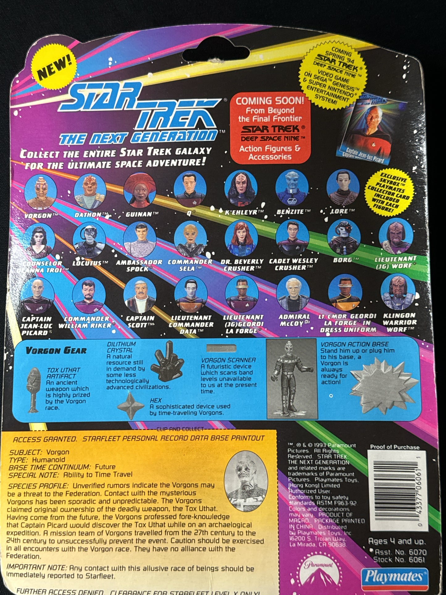 Star Trek Next Generation 1993 The Vorgon 4" Action Figure New in Box