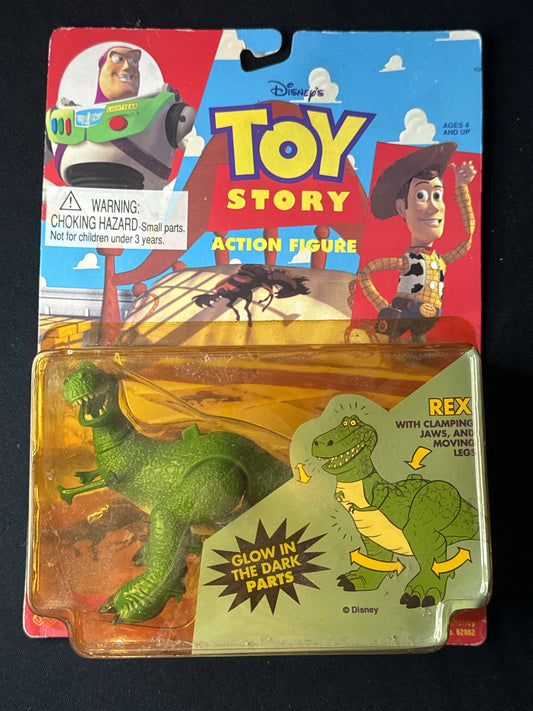 1995 Thinkway Disney Toy Story Rex Action Figure Glow in Dark New in Box