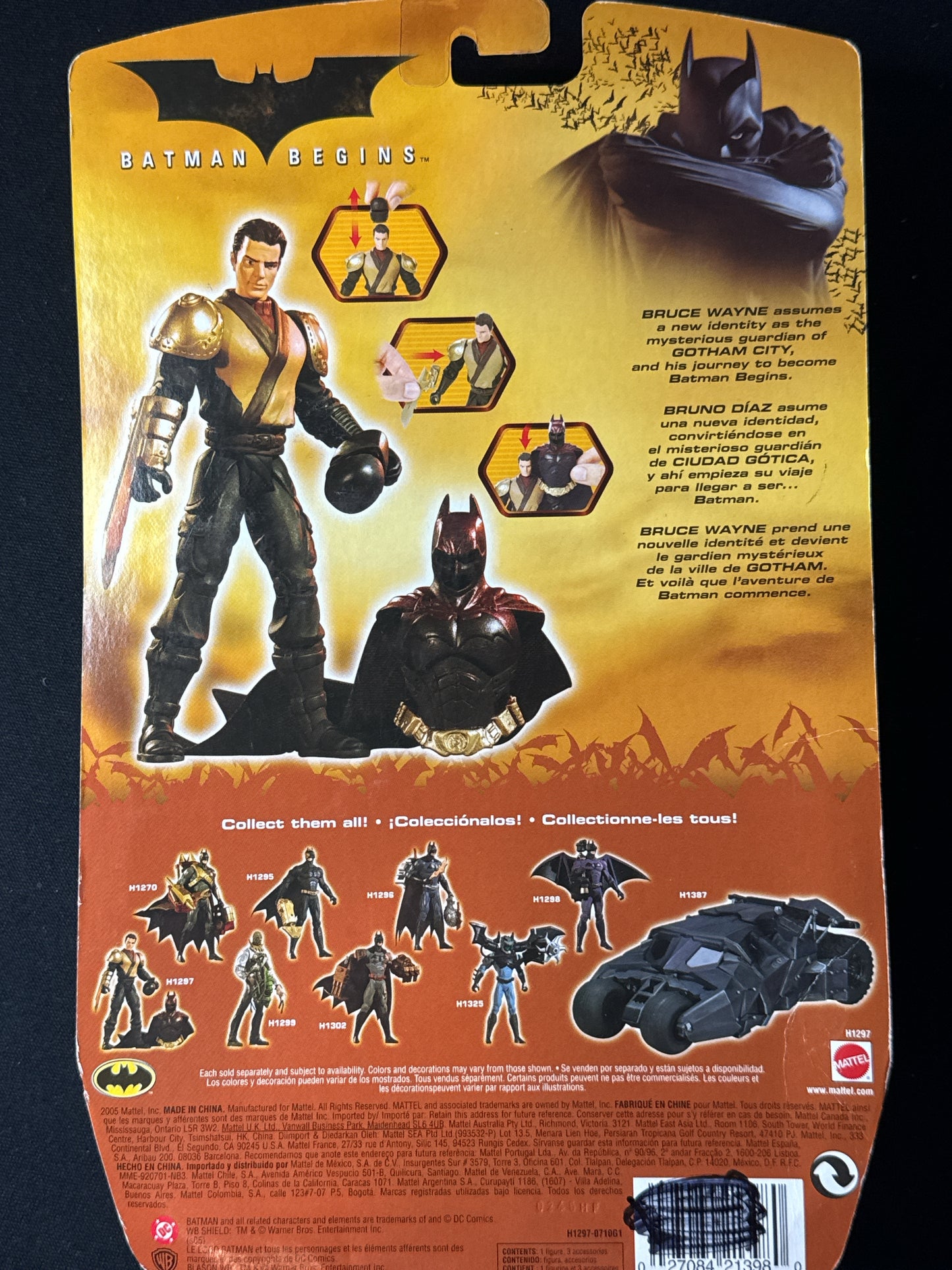 Batman Begins Mattel 2005 Ninja Bruce to Batman Action Figure New in Box