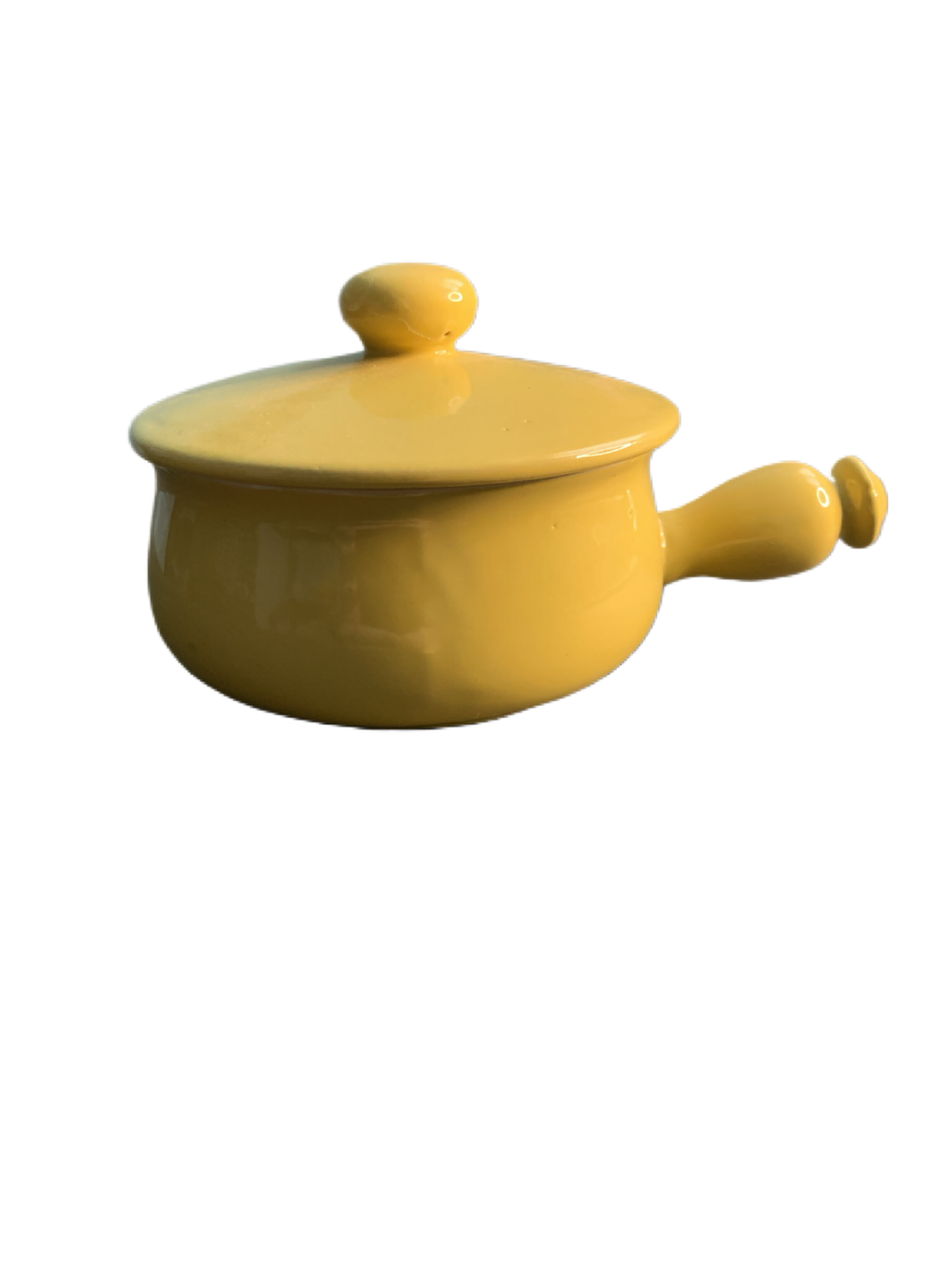 Vintage Yellow Sauce Boat in Glazed Stoneware